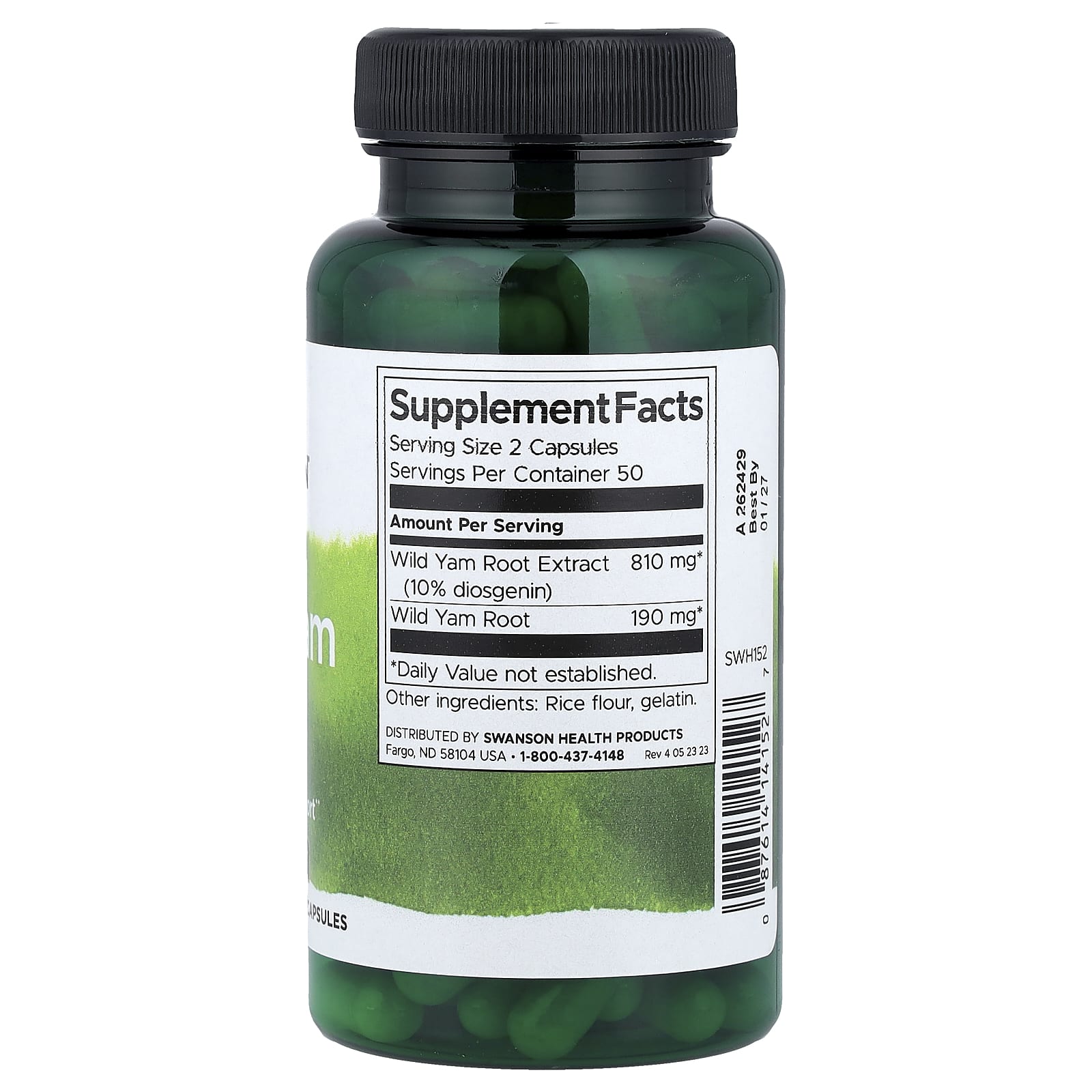 Swanson Wild Yam Root näringsfakta och ingredienser