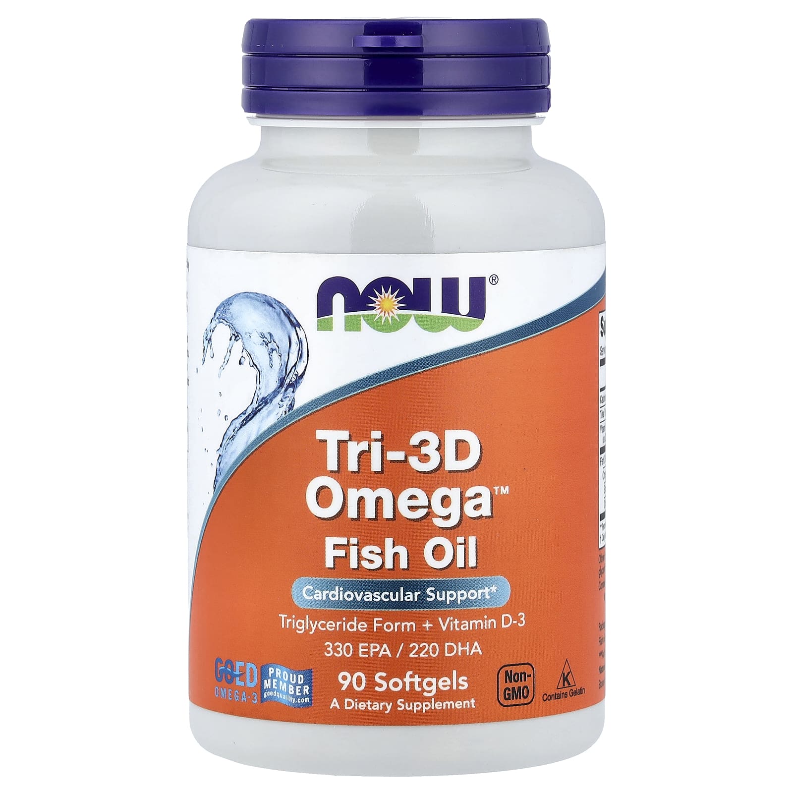Tri-3D Omega baksida med näringsfakta
