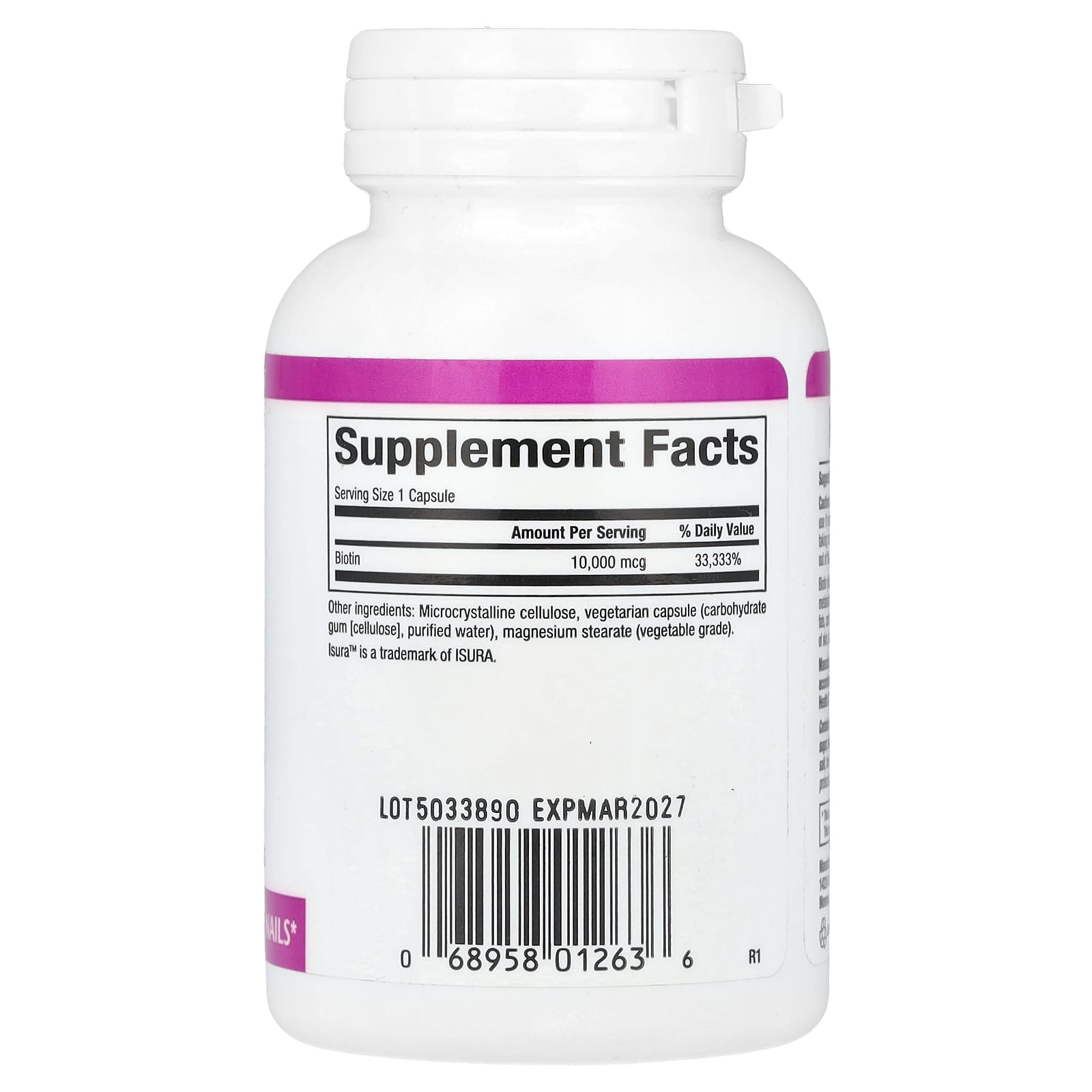 Biotin Extra Strength ingredienser etikett