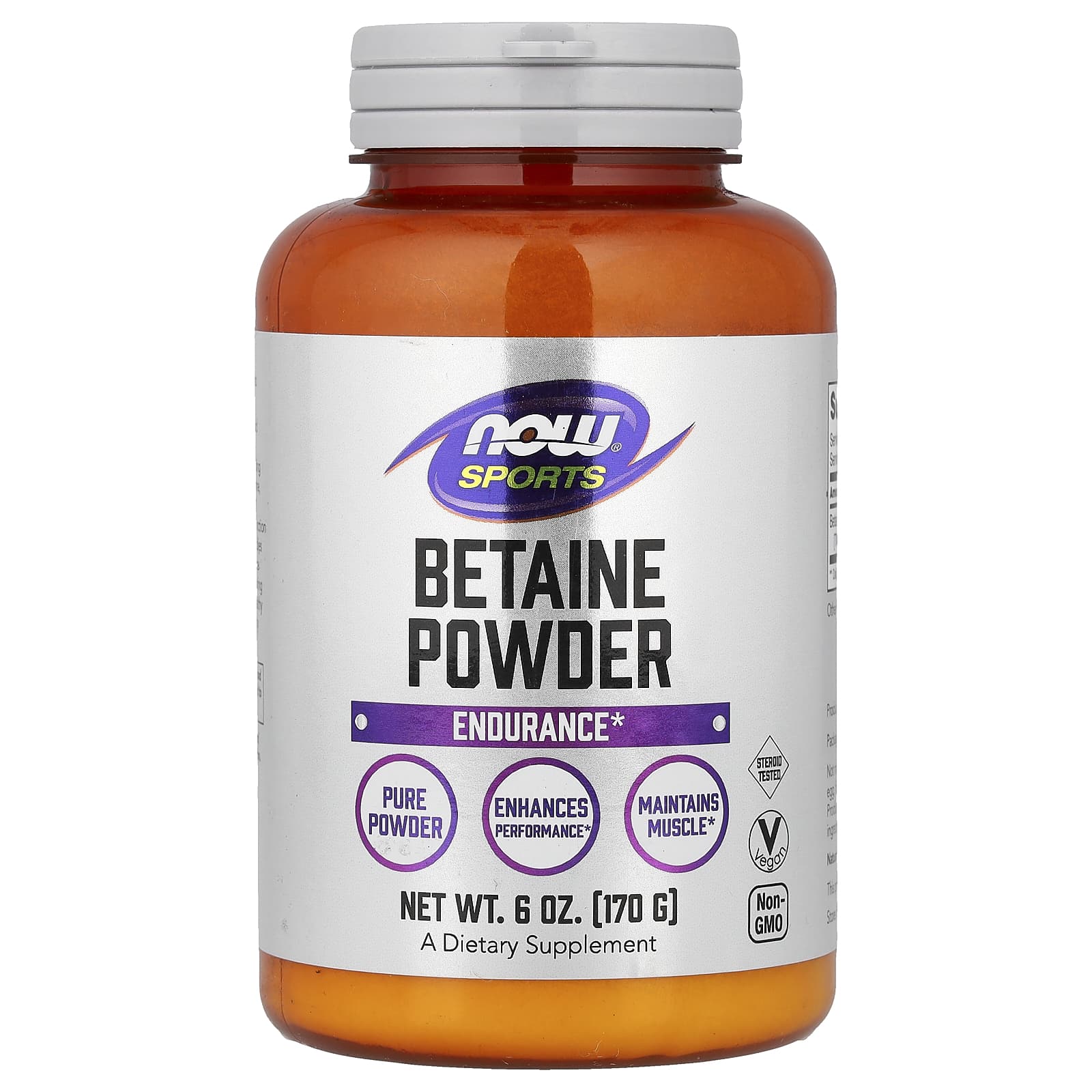 Betaine Powder – Ren TMG baksida näringsfakta