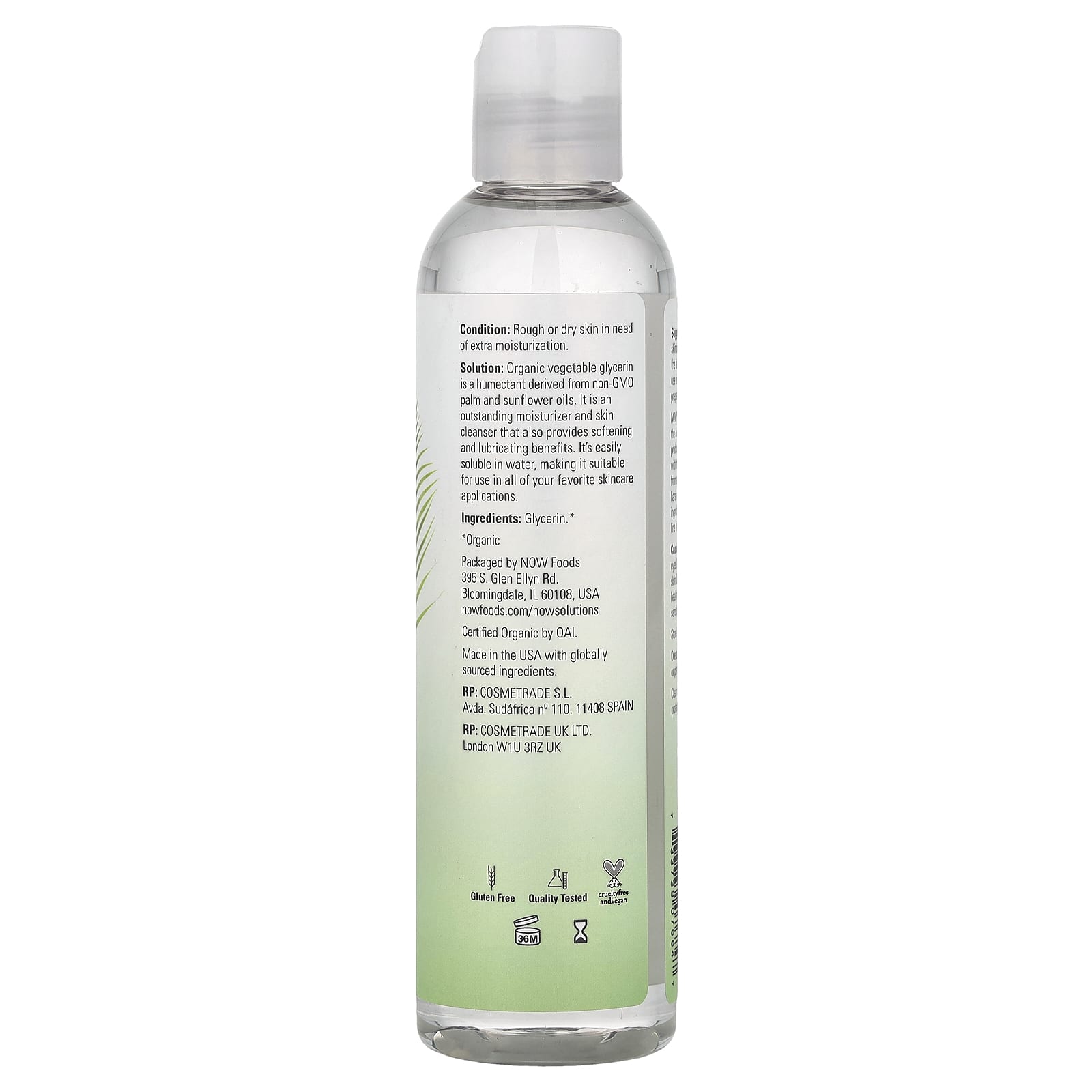 Vegetable Glycerin öppen flaska med vätska