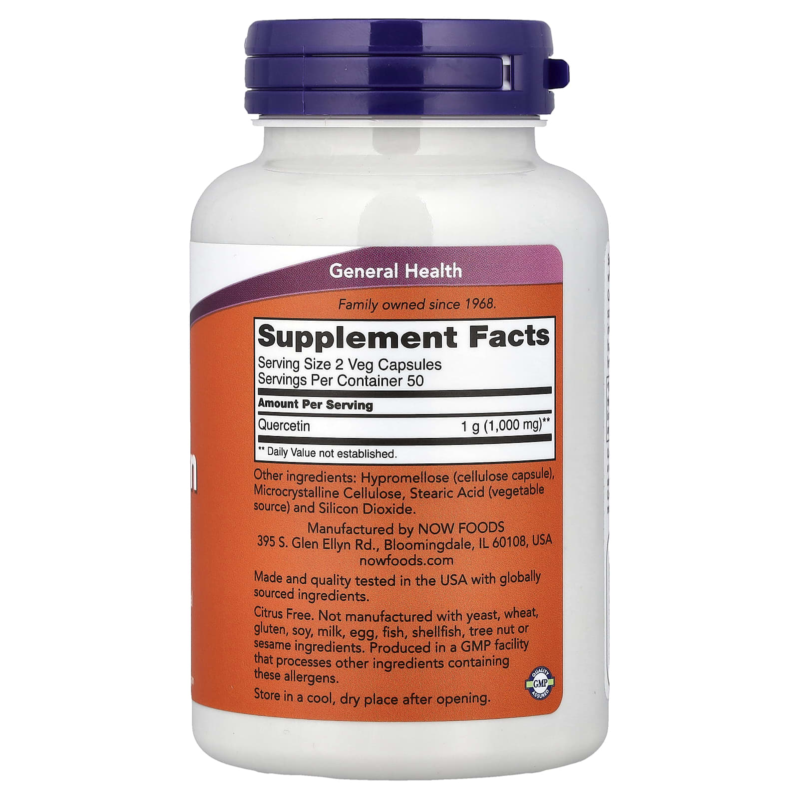 NOW Foods - Quercetin 500mg - 100 Capsules