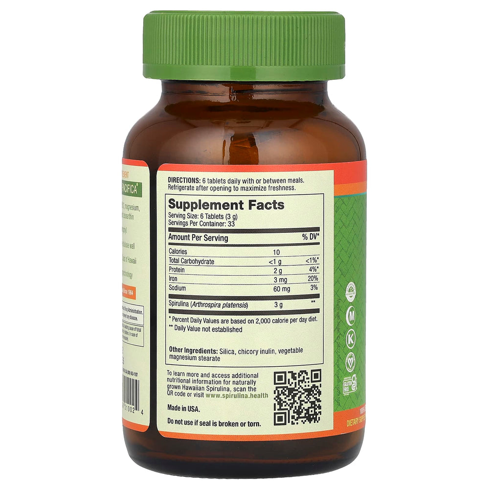 Hawaiian Spirulina 1000 mg baksida