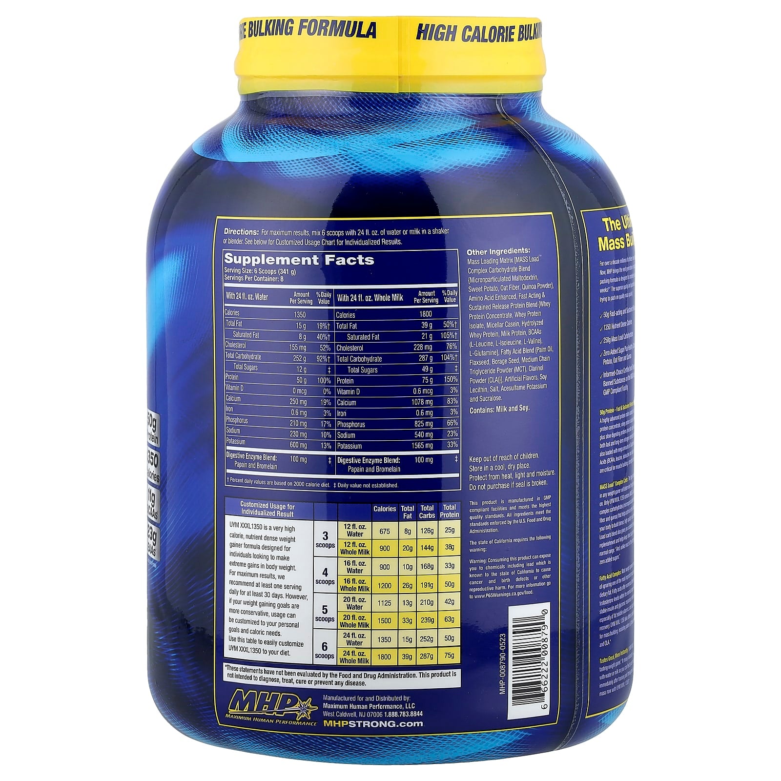 MHP Up Your Mass XXXL Milk Chocolate pulver