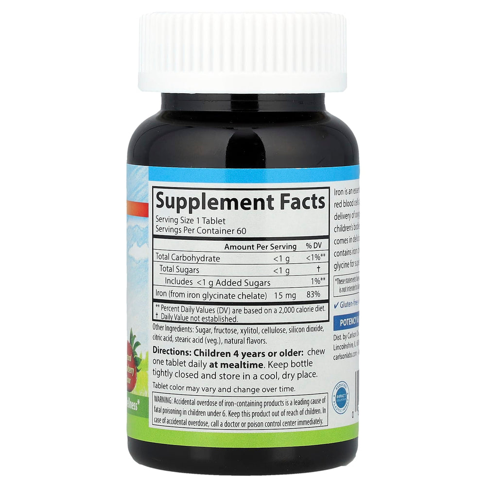 Kid's Gummies Iron ingredienser etikett