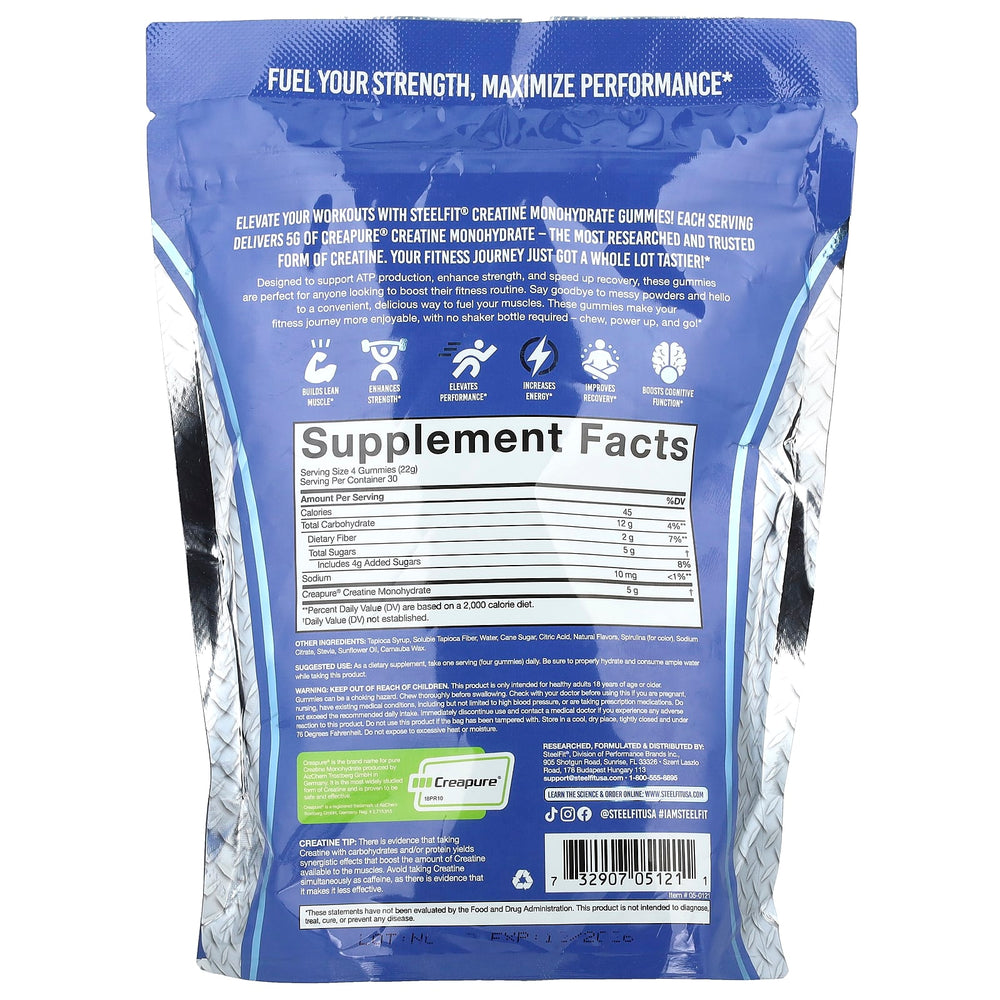 SteelFit Creatine Monohydrate Gummies öppen burk