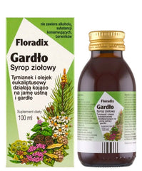 Floradix Throat Herbal Syrup baksida etikett