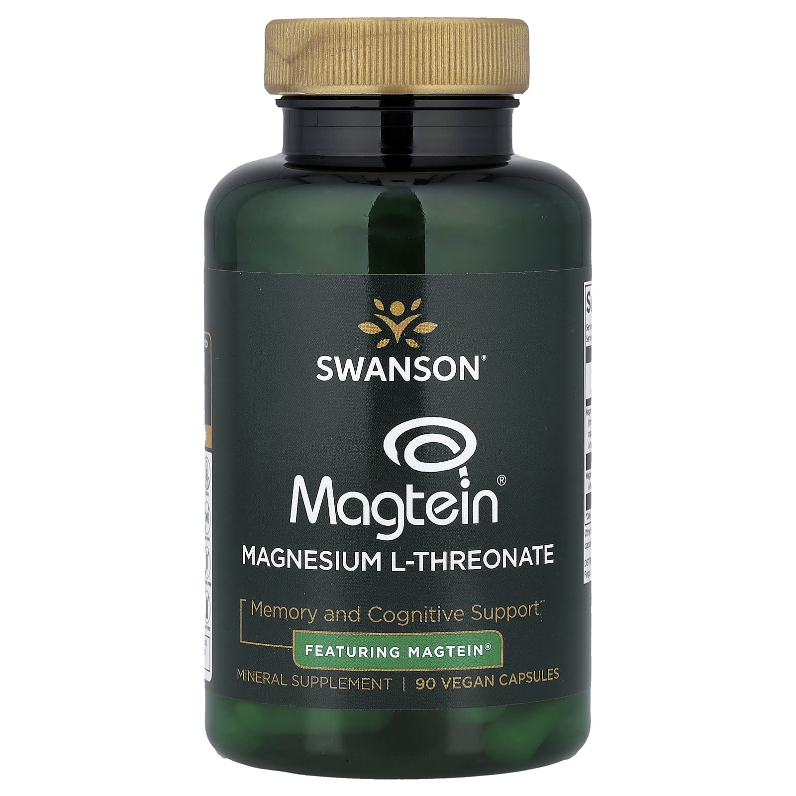 Swanson L-Threonate Magnesium baksida näringsfakta