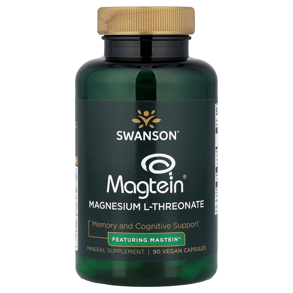 Swanson L-Threonate Magnesium baksida näringsfakta