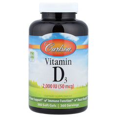 Vitamin D3 2000 IU baksida med näringsfakta