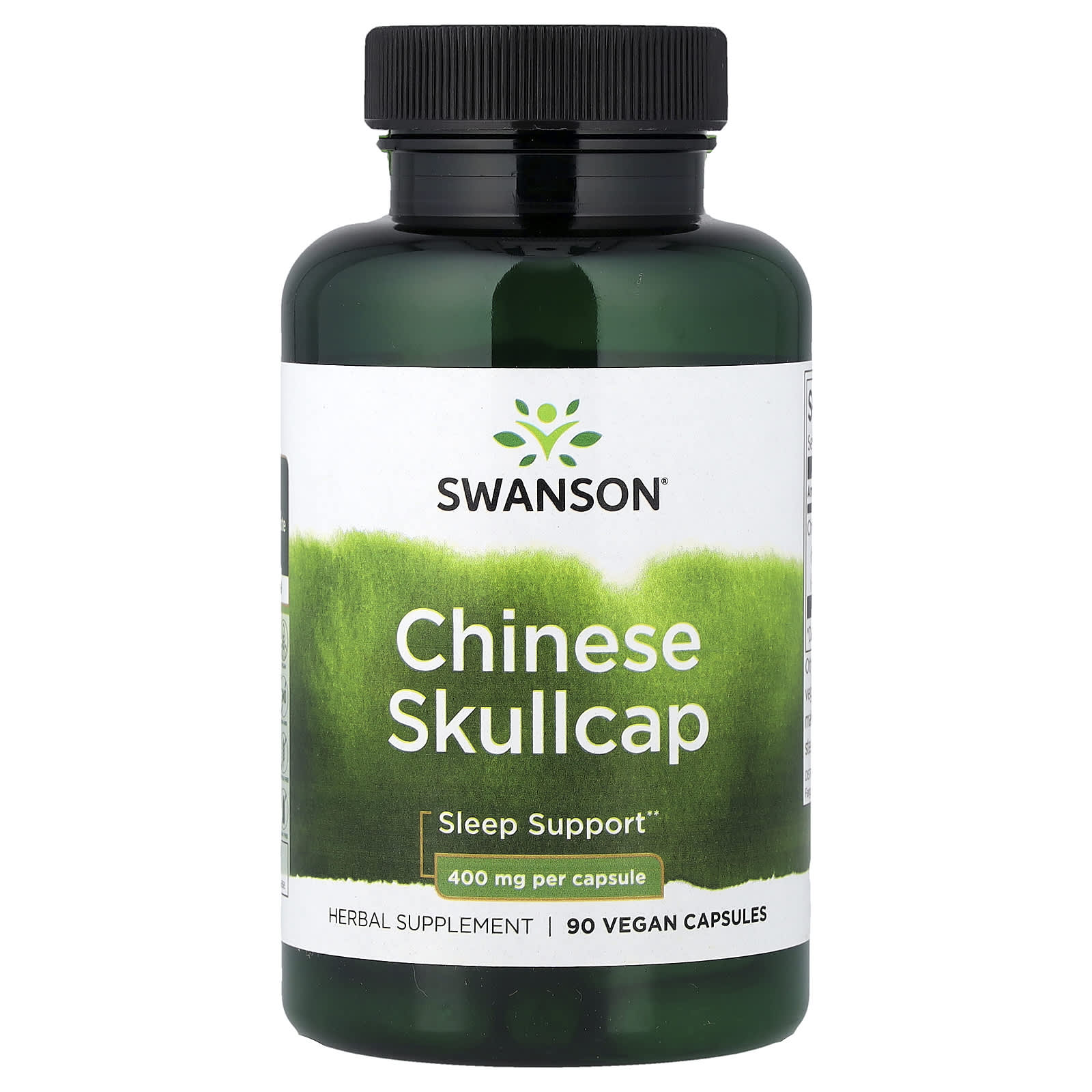 Swanson Chinese Skullcap baksida näringsfakta