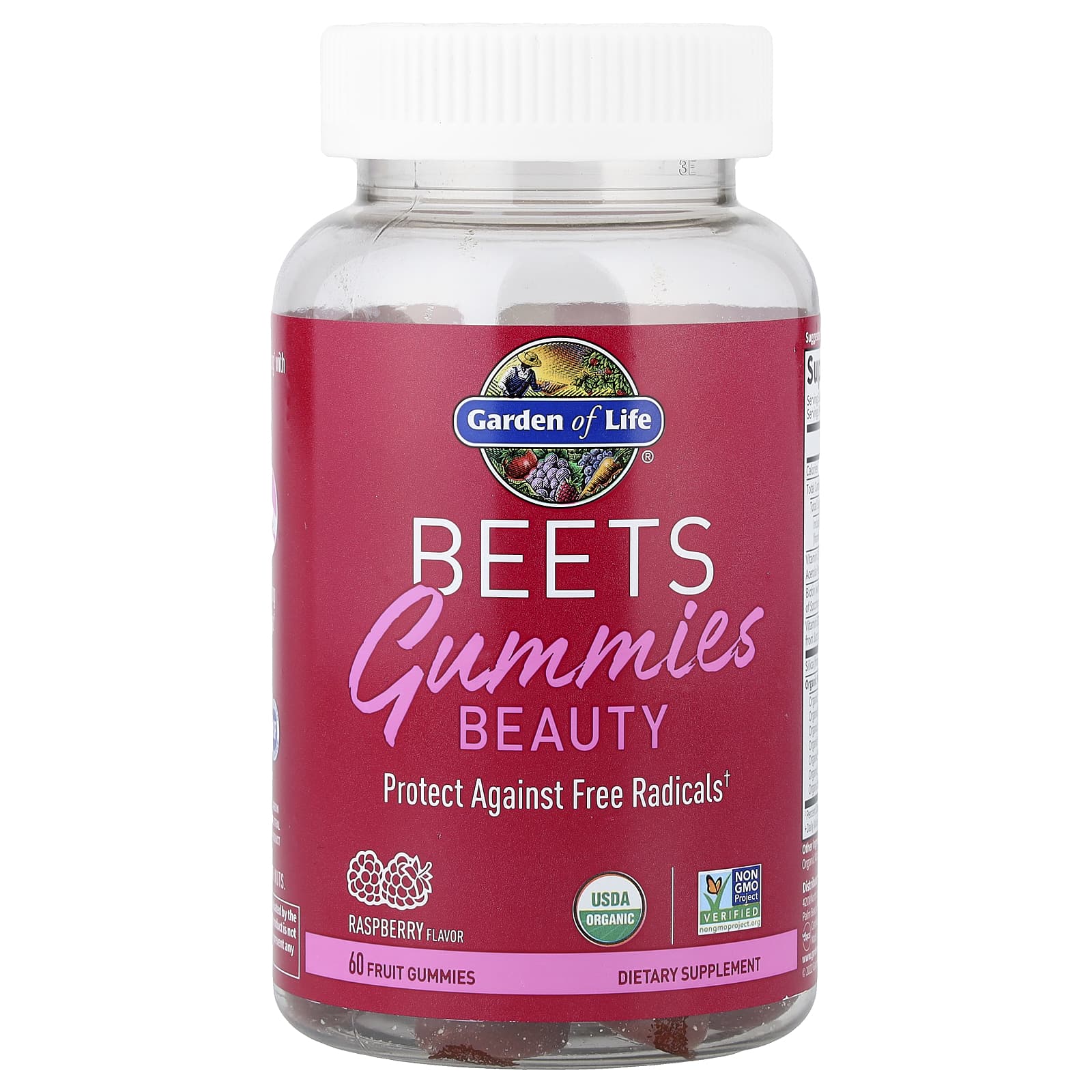 Garden Of Life - Beauty Beets Gummies, Raspberry - 60 Fruit Gummies - 60 Gummies