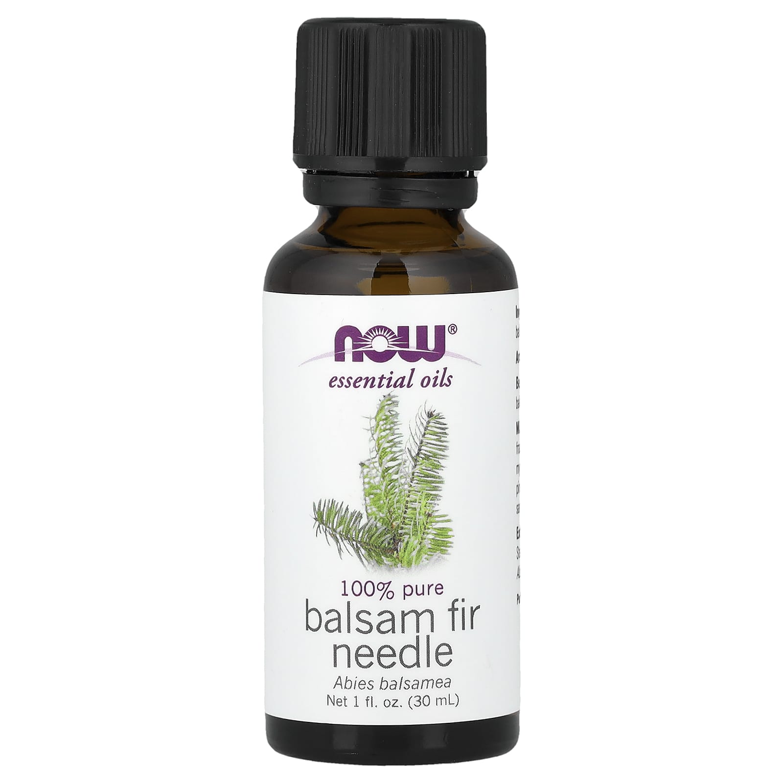 NOW Foods Balsam Fir Needle Oil baksida etikett