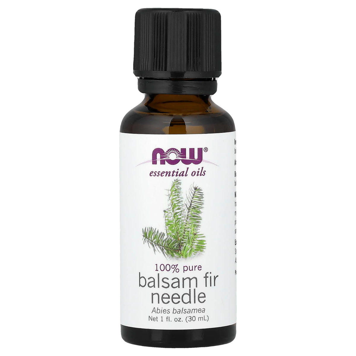NOW Foods Balsam Fir Needle Oil baksida etikett