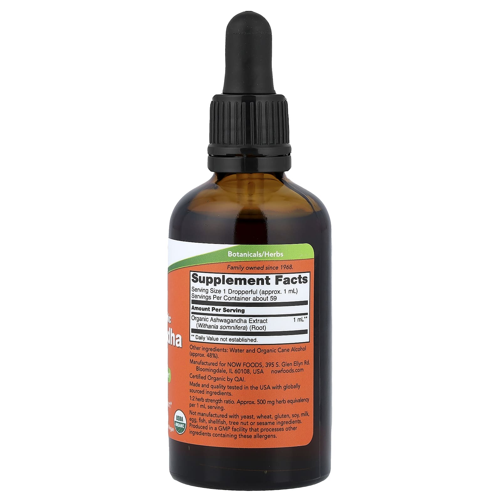 Ashwagandha Extract Liquid ingredienser etikett