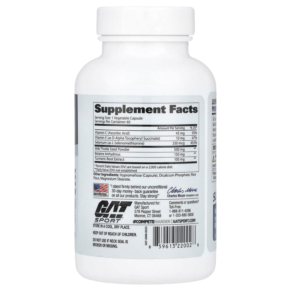 GAT Sport Liver Cleanse Essentials baksida näringsfakta