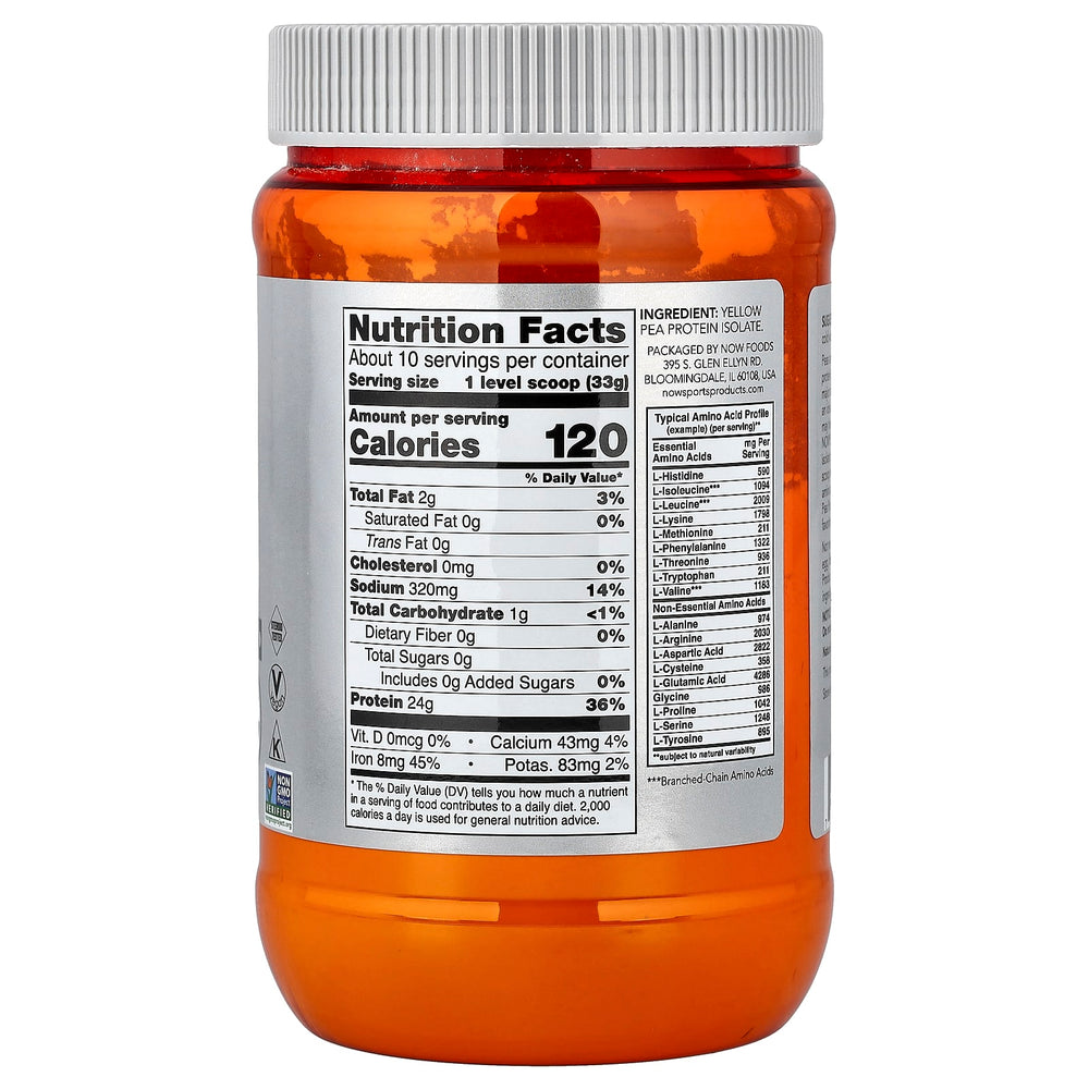 Now Sports Ärtprotein ingredienslista etikett