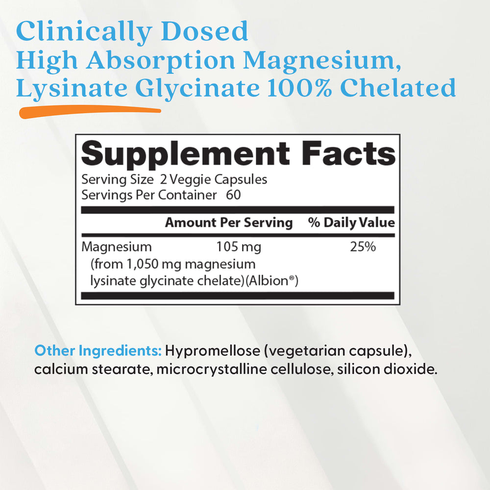 Doctor's Best High Absorption Magnesium etikett detalj