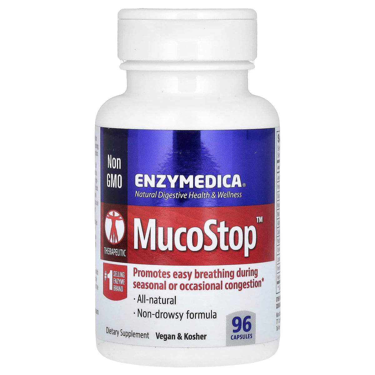 Enzymedica Mucostop baksida näringsfakta