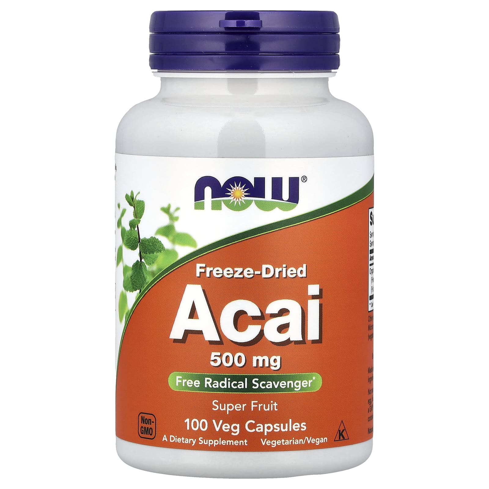 Acai – Frystorkad Superfrukt baksida näringsfakta