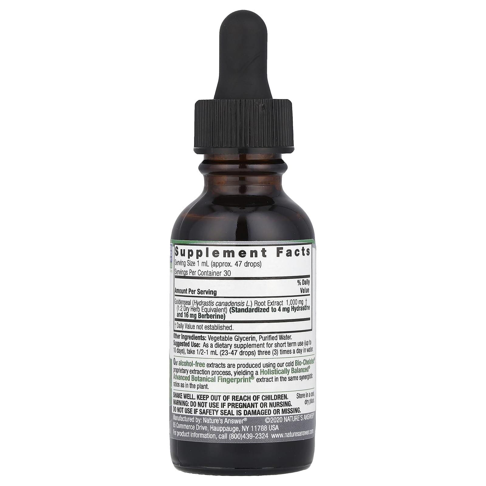 Nature'S Answer - Standardiseret Flydende Ekstrakt Guldenseal Rod - 1 Fl oz