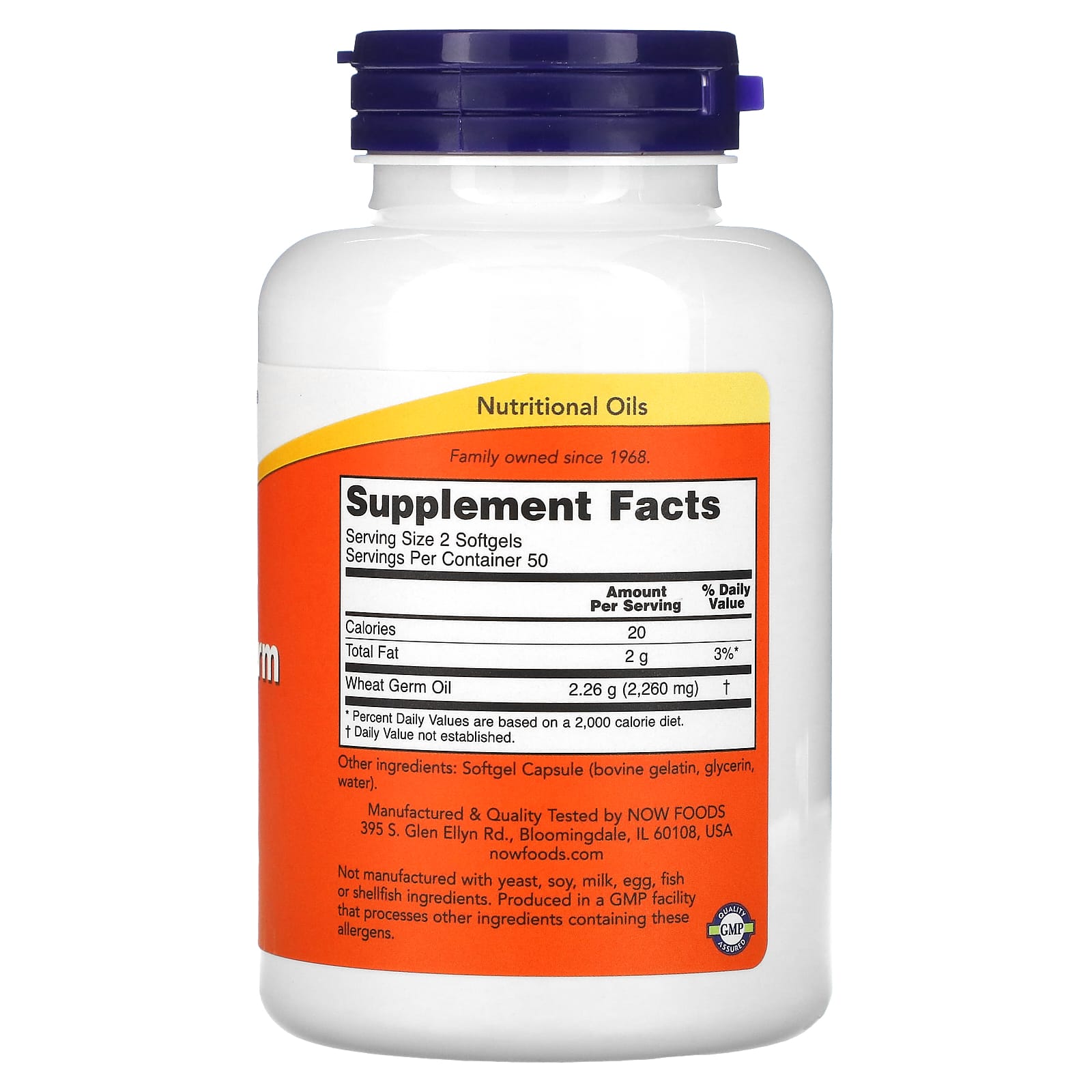 NOW Foods Wheat Germ Oil näringsinformation tabell