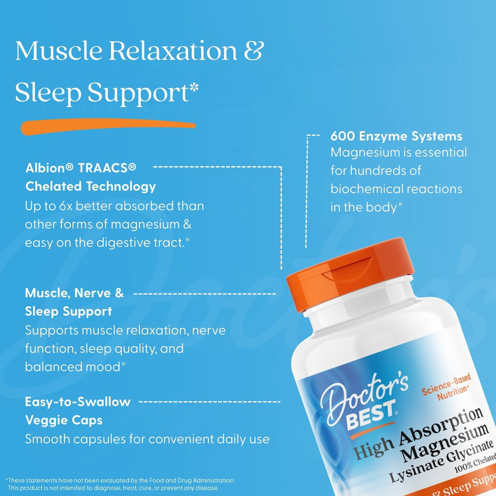 Doctor's Best High Absorption Magnesium kapsel närbild