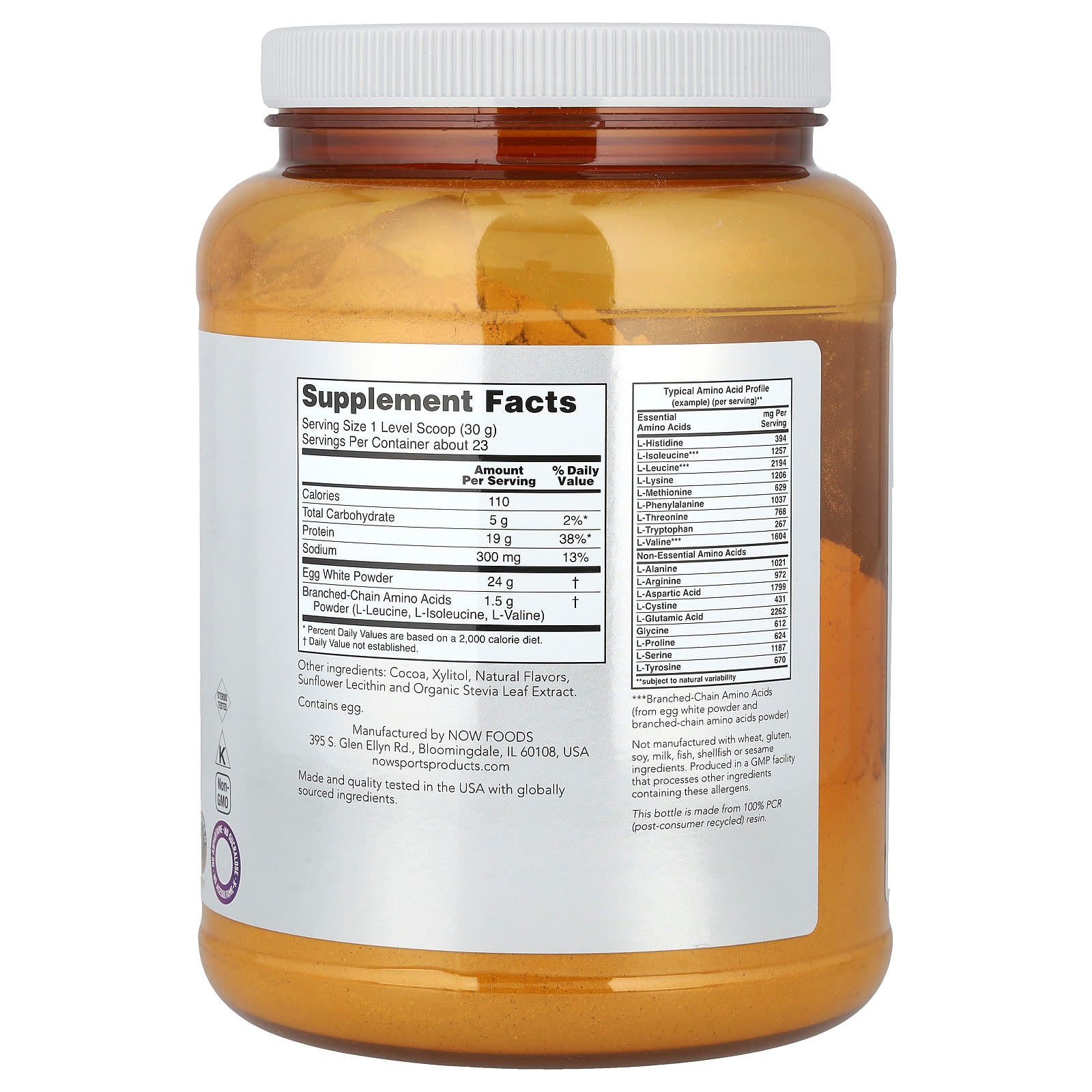 NOW Foods - Æggehvide Protein (Creme Chokolade - 680g)