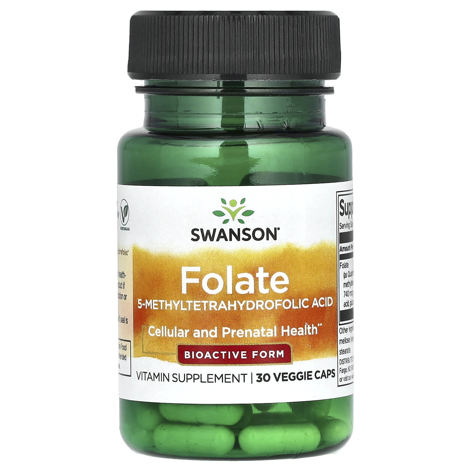 Swanson Folate 5-MTHF produktdetalj kapsel