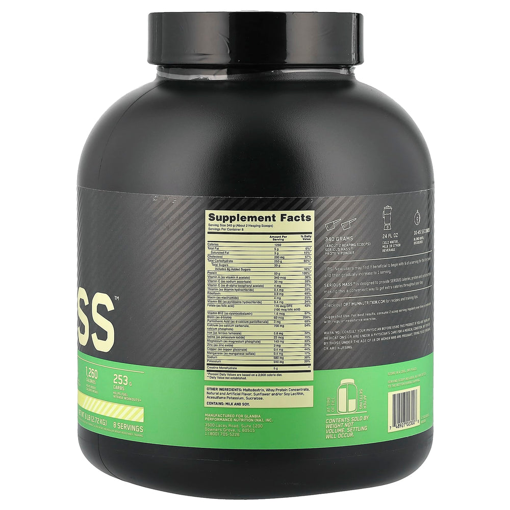 Optimum Nutrition Vanilla ingredienslista