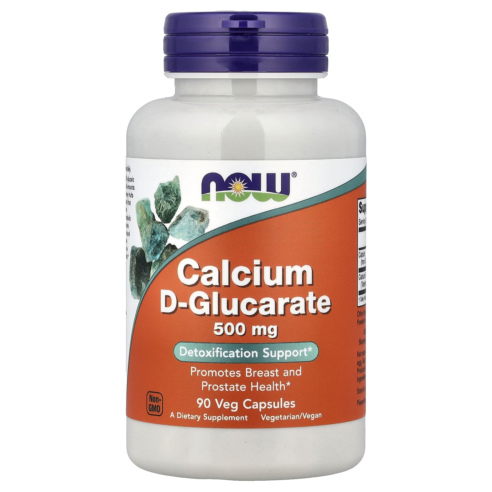 NOW Foods Calcium D-Glucarate baksida näringsfakta