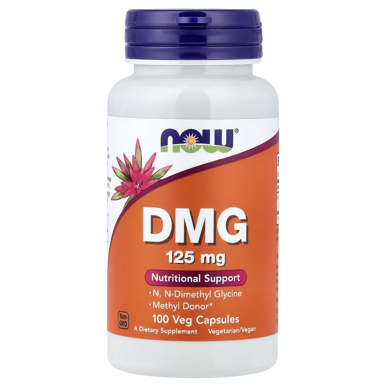 NOW Foods DMG baksida näringsfakta