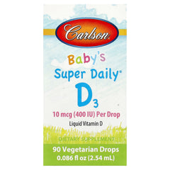 Baby's Super Daily D3 baksida med näringsfakta