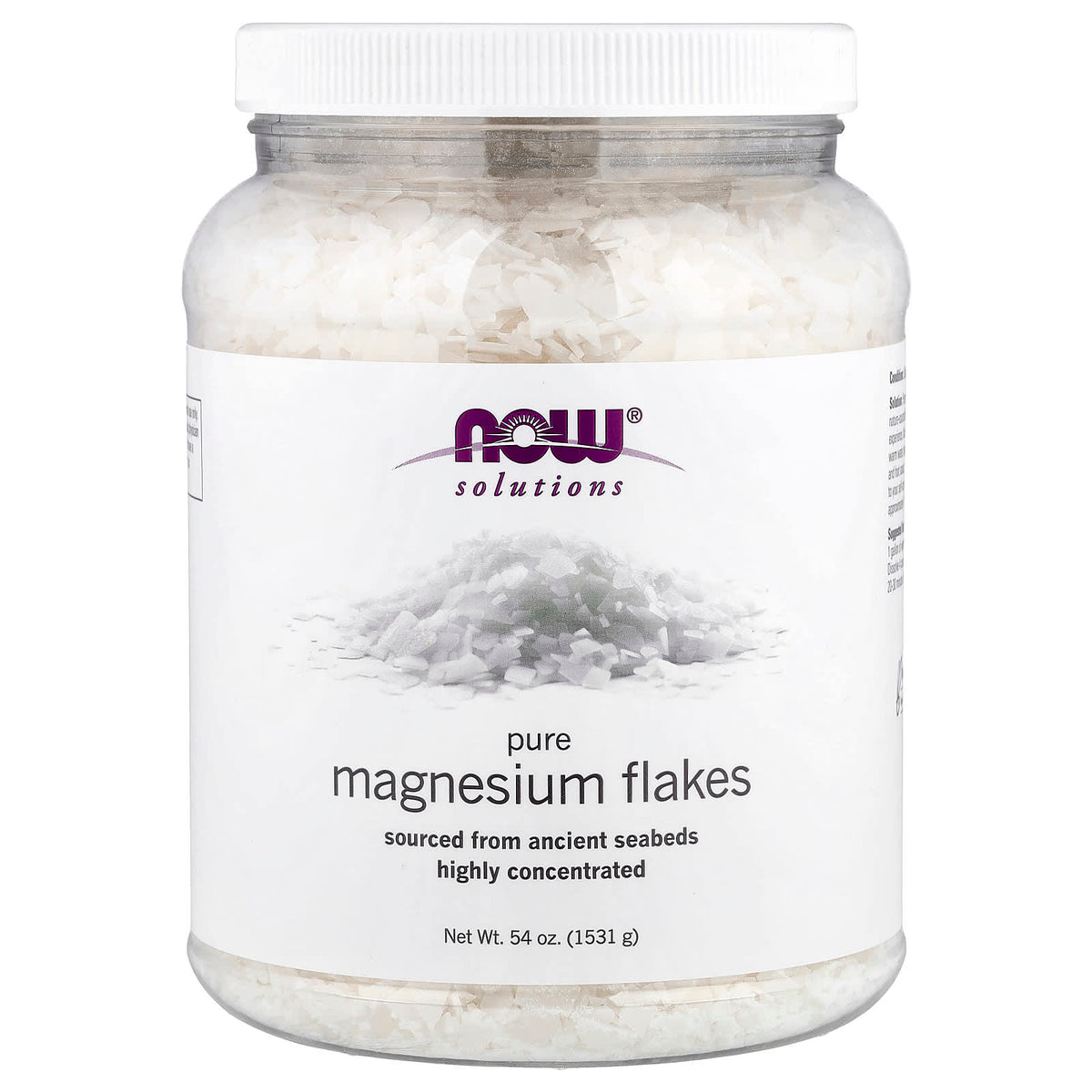 NOW Foods Magnesium Flakes baksida näringsfakta