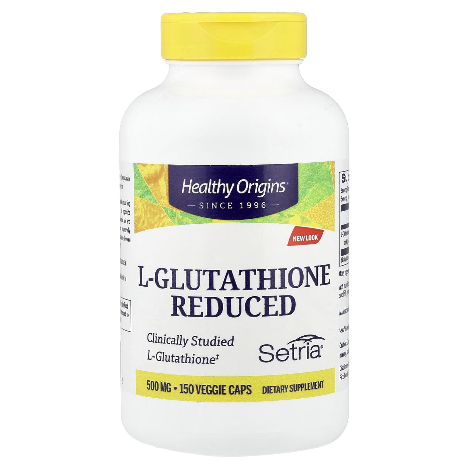Healthy Origins L-Glutathione näringsfakta-etikett