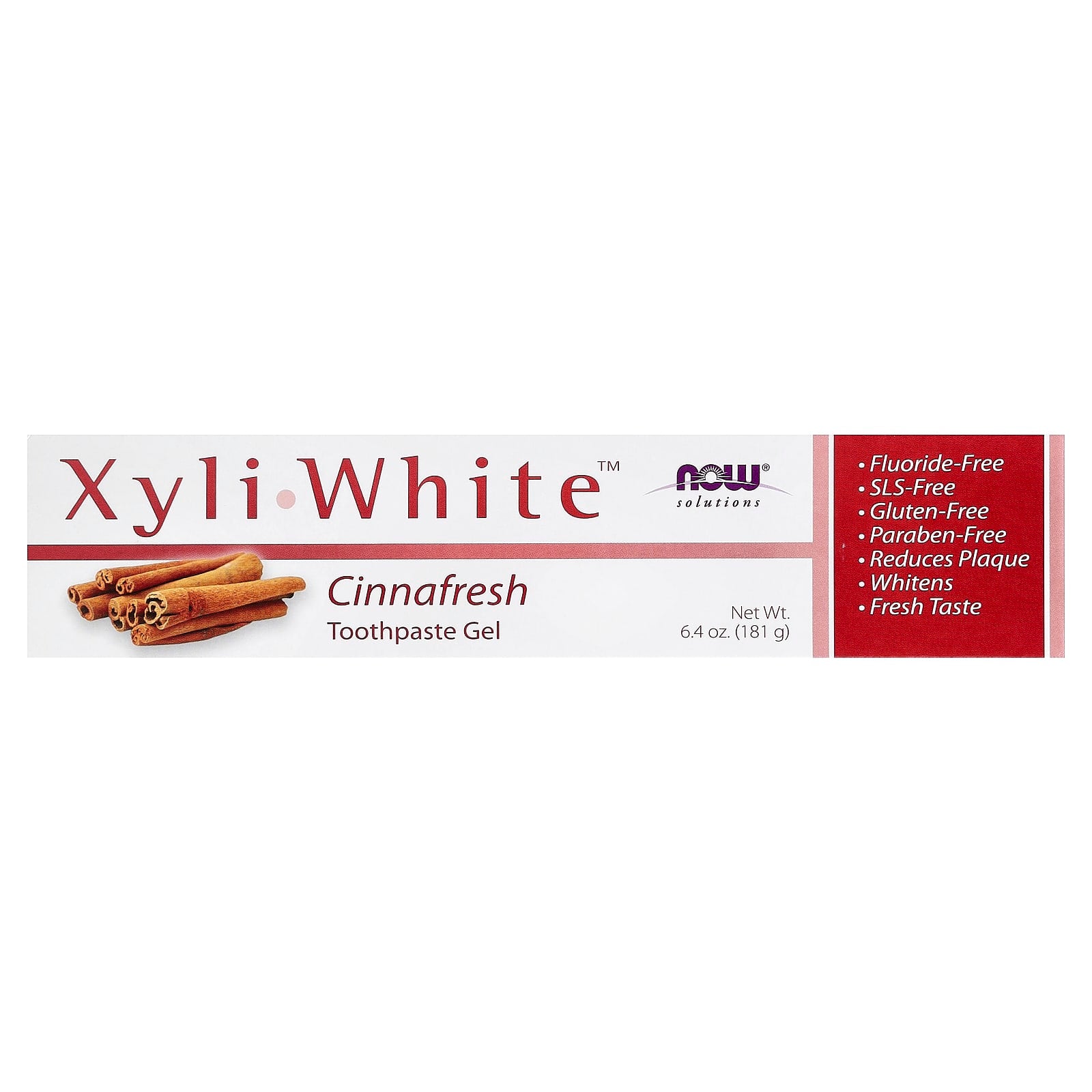 NOW Foods XyliWhite Toothpaste Gel tube öppen