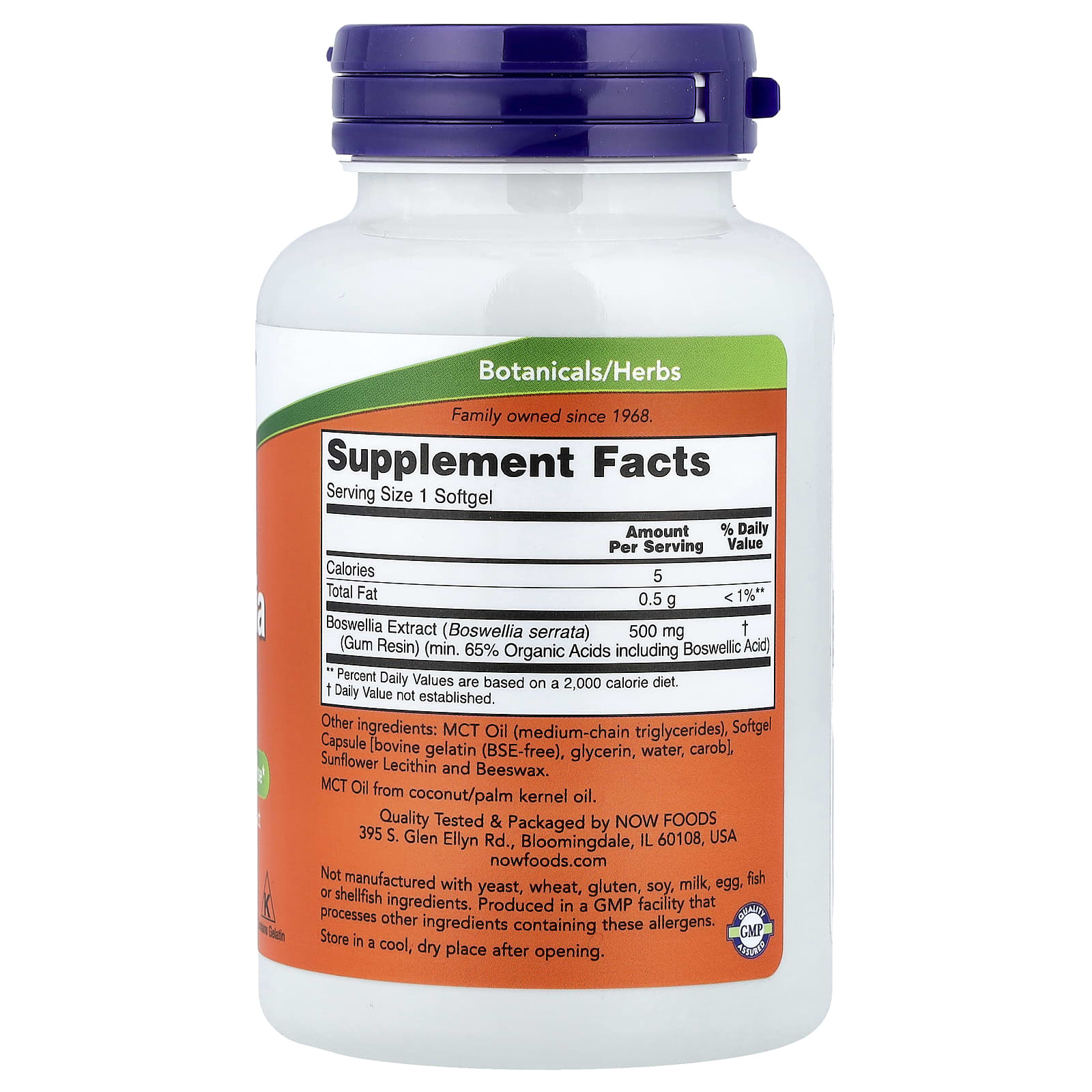 NOW Foods Boswellia Extract doseringsanvisning