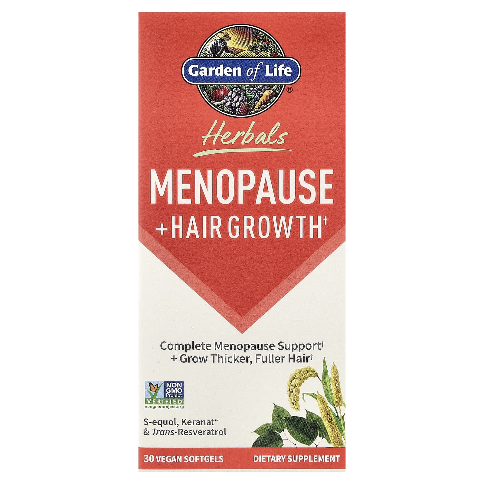 Menopause + Hair Growth – Växtbaserad formel framsida