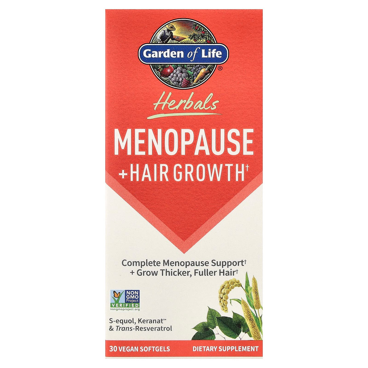 Menopause + Hair Growth – Växtbaserad formel framsida