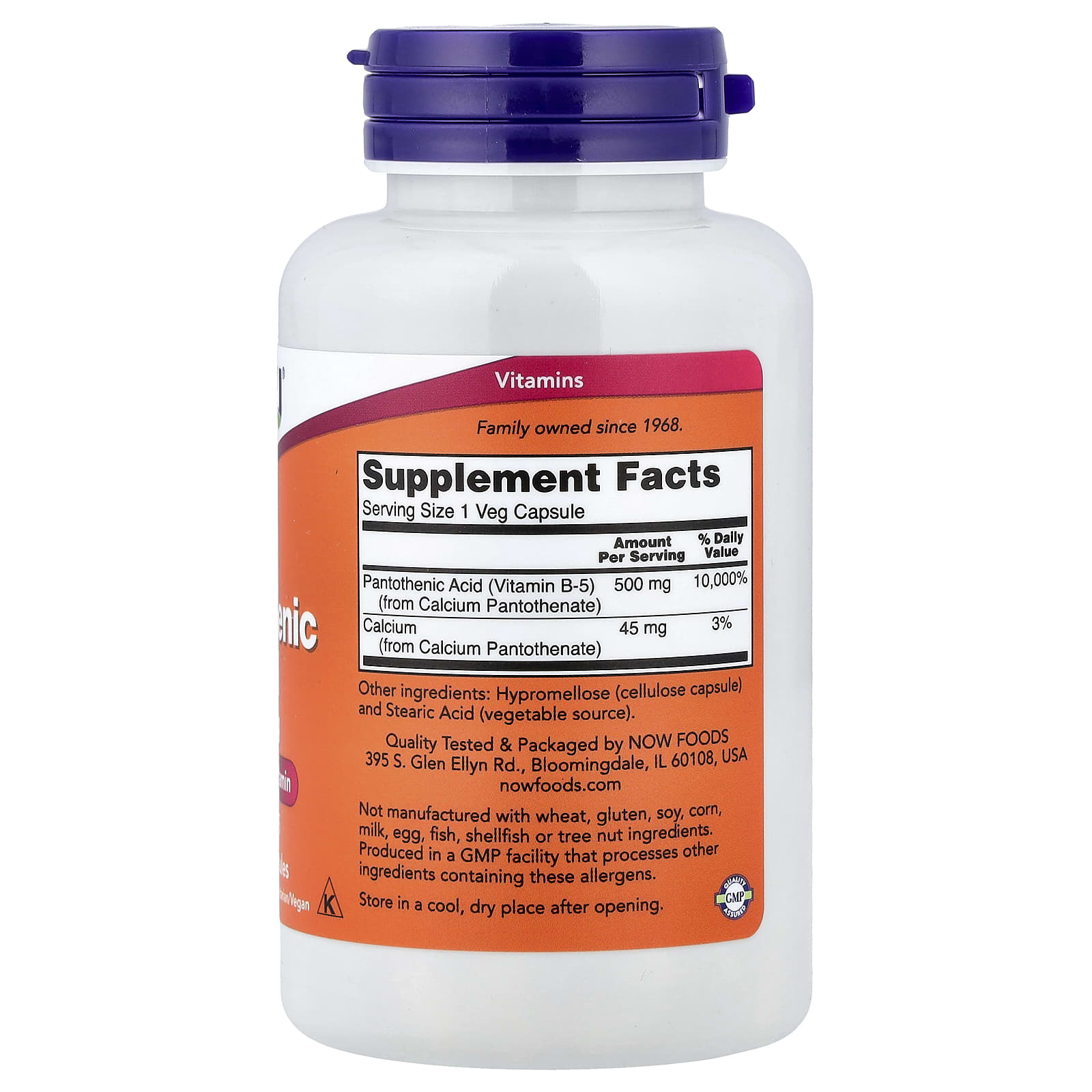 NOW Foods - Pantothenic Acid 500mg - 250 Caps