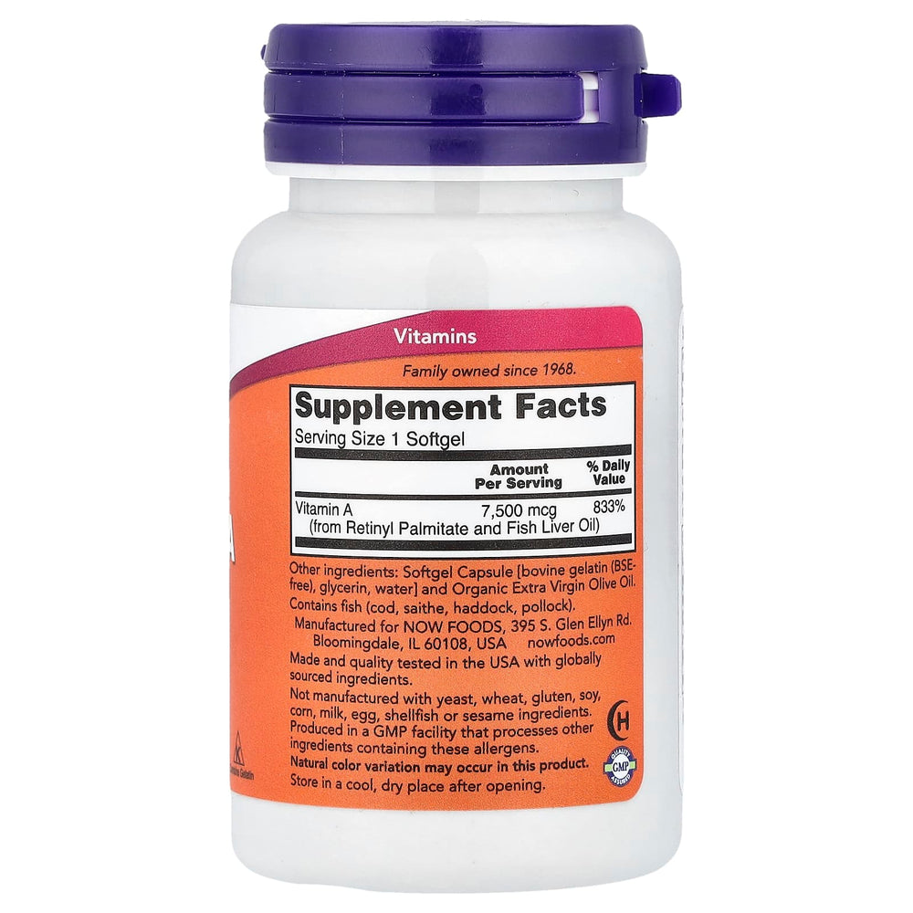 Now Foods Vitamin A 25,000IU doseringsanvisning