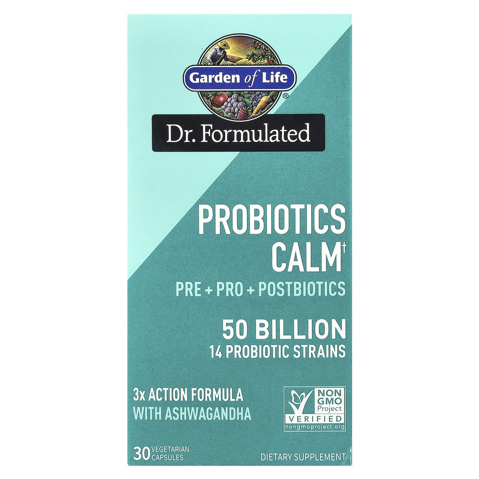 Probiotics Calm baksida med näringsfakta