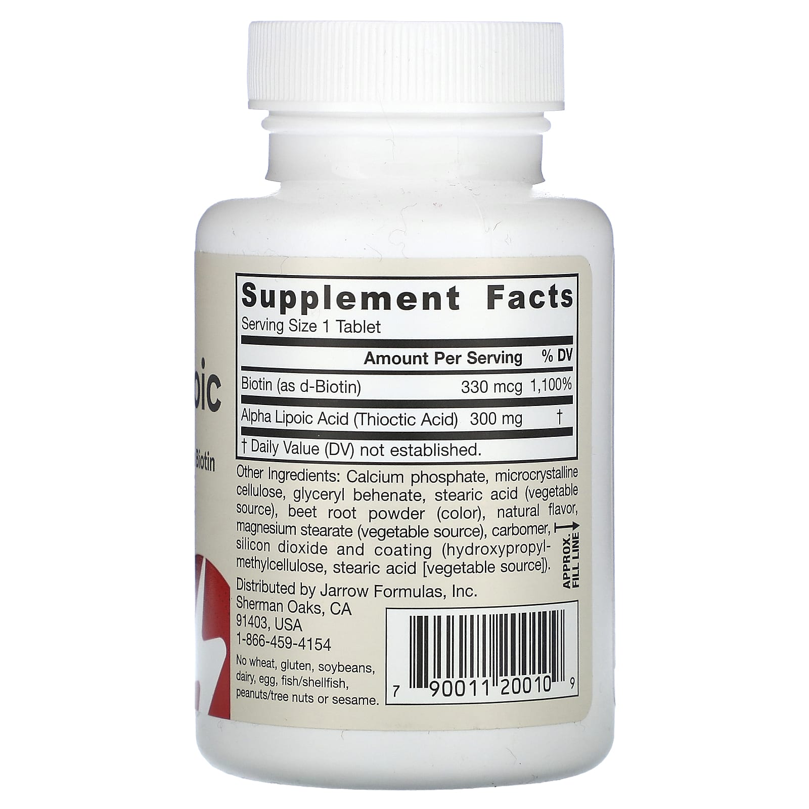 Jarrow Formulas - Alpha Lipoic Sustain med Biotin - 60 Tabs