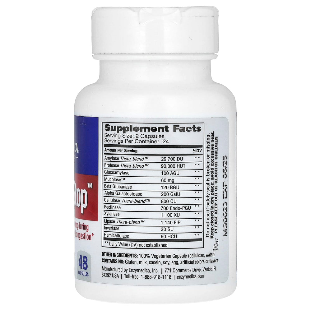 Enzymedica Mucostop ingredienser lista