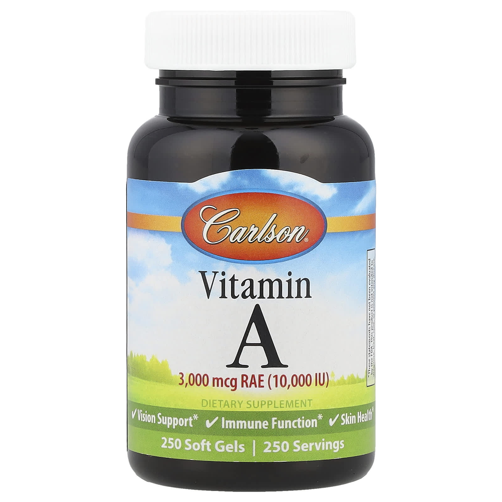 Vitamin A 3000mcg RAE baksida näringsfakta