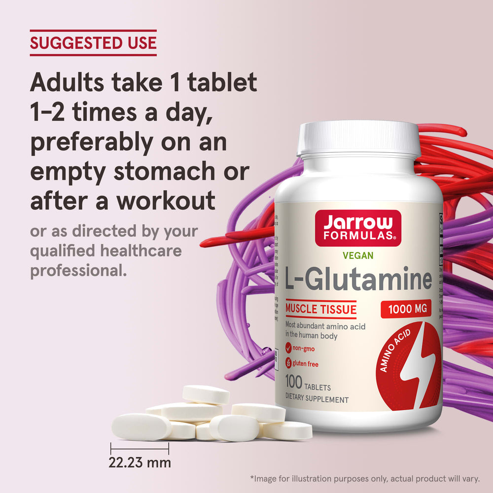 L-Glutamine 1000mg etikett detalj