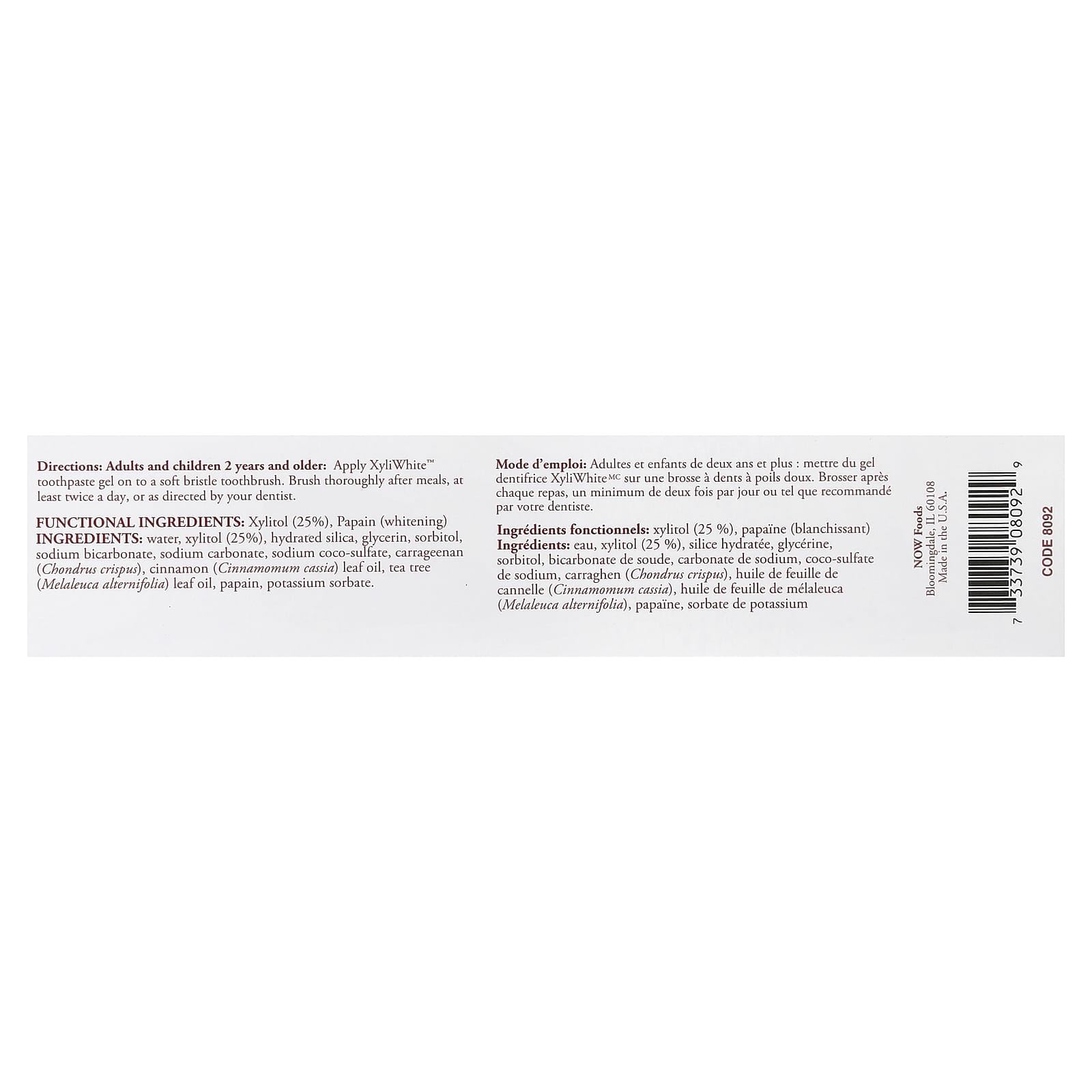 NOW Foods XyliWhite Toothpaste Gel gel textur