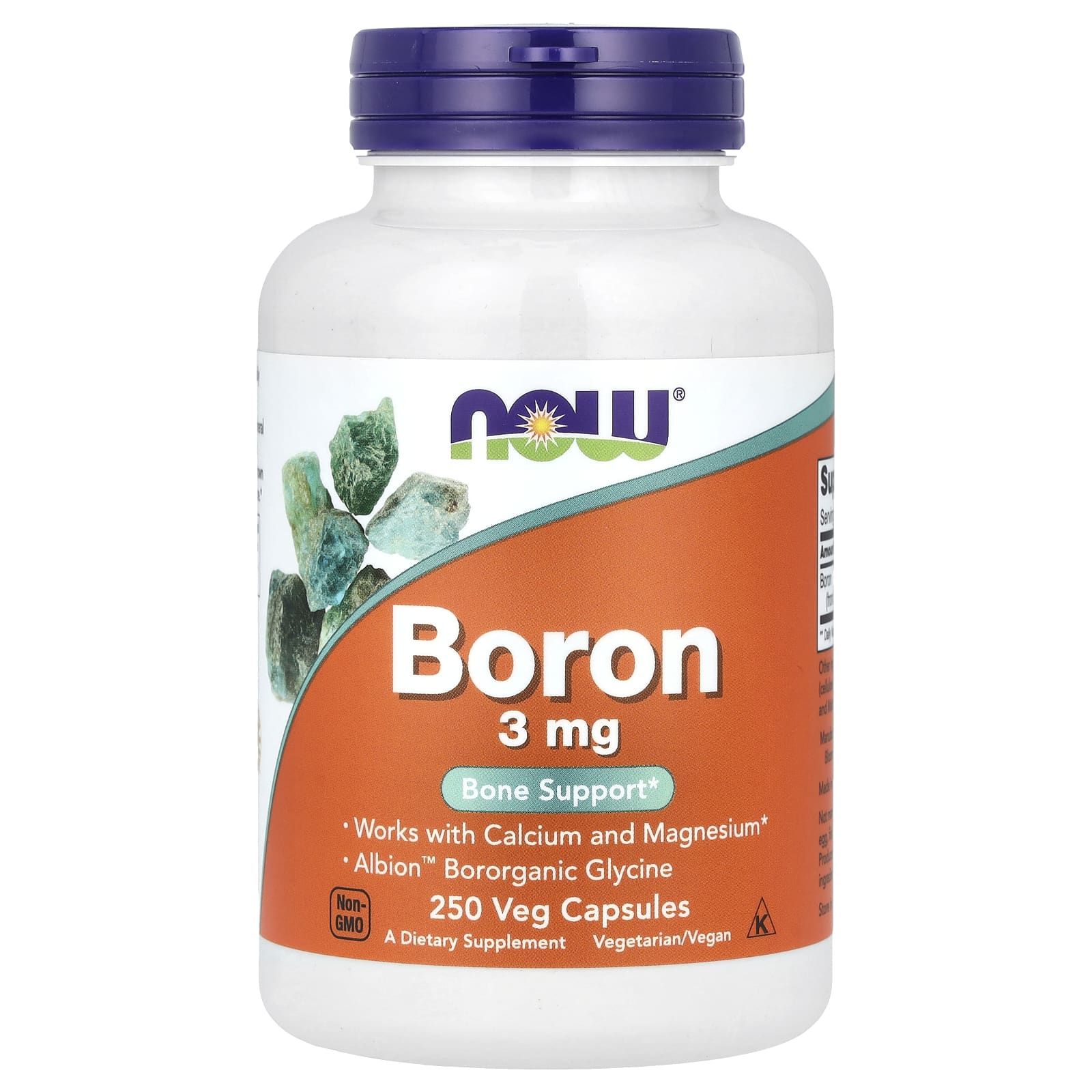 Boron – Mineralt stöd baksida näringsfakta