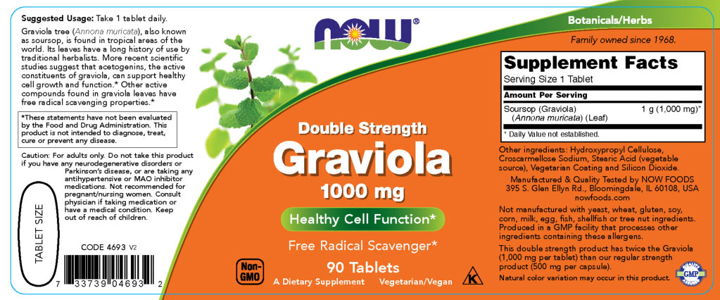 NOW Foods - Graviola Herbal Support - 90 Tablets