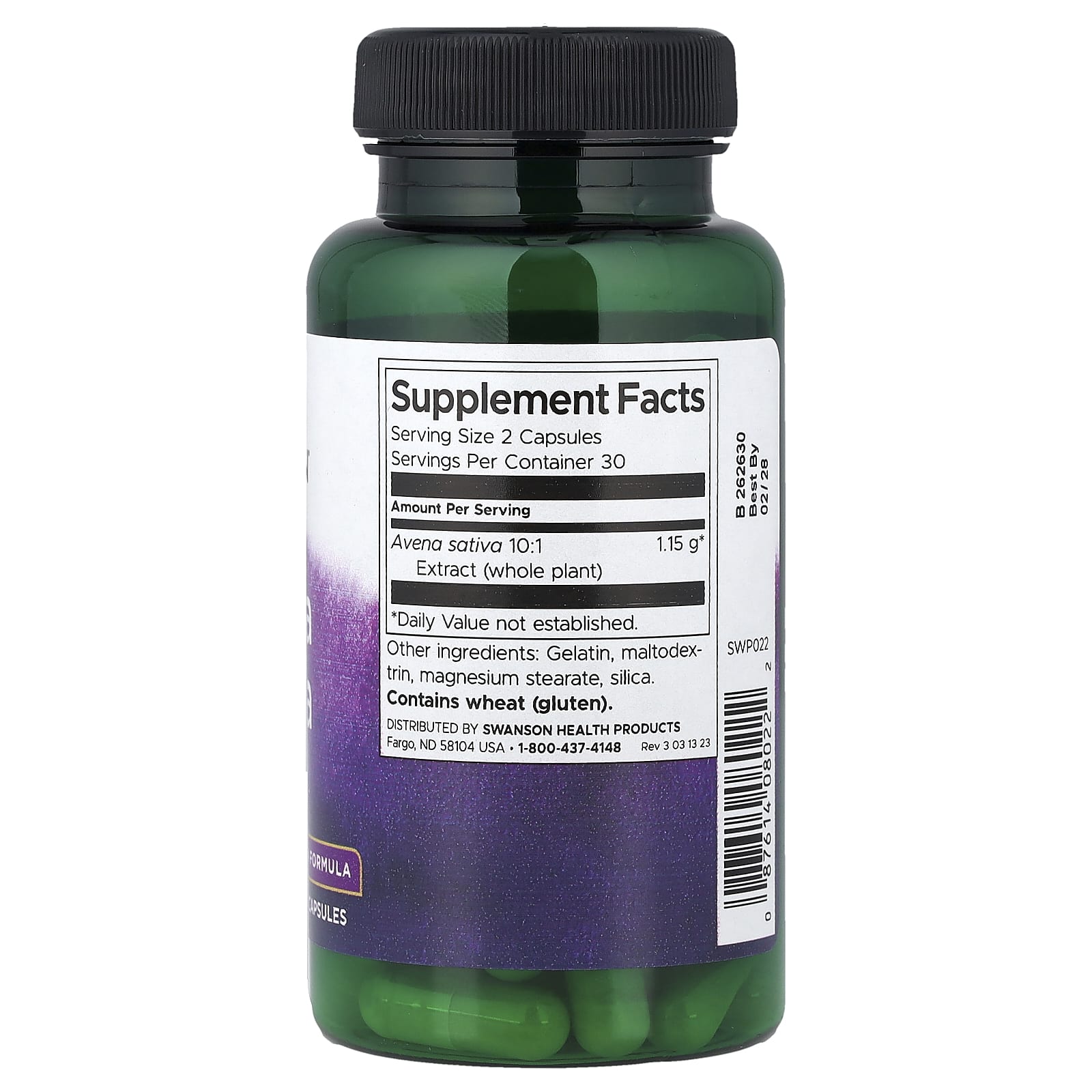 Swanson Avena Sativa 400mg framsida